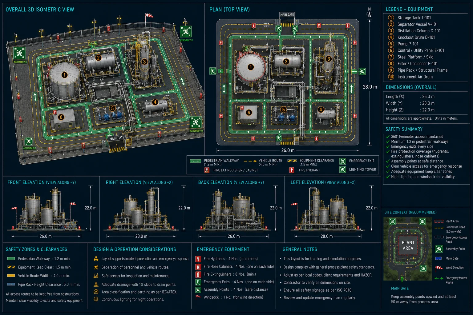 Digital facility visualization with supporting information